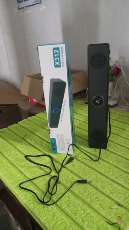 Wukusy wired USB powered desktop computer speaker with plug-and-play design, black compact speaker for clear audio.