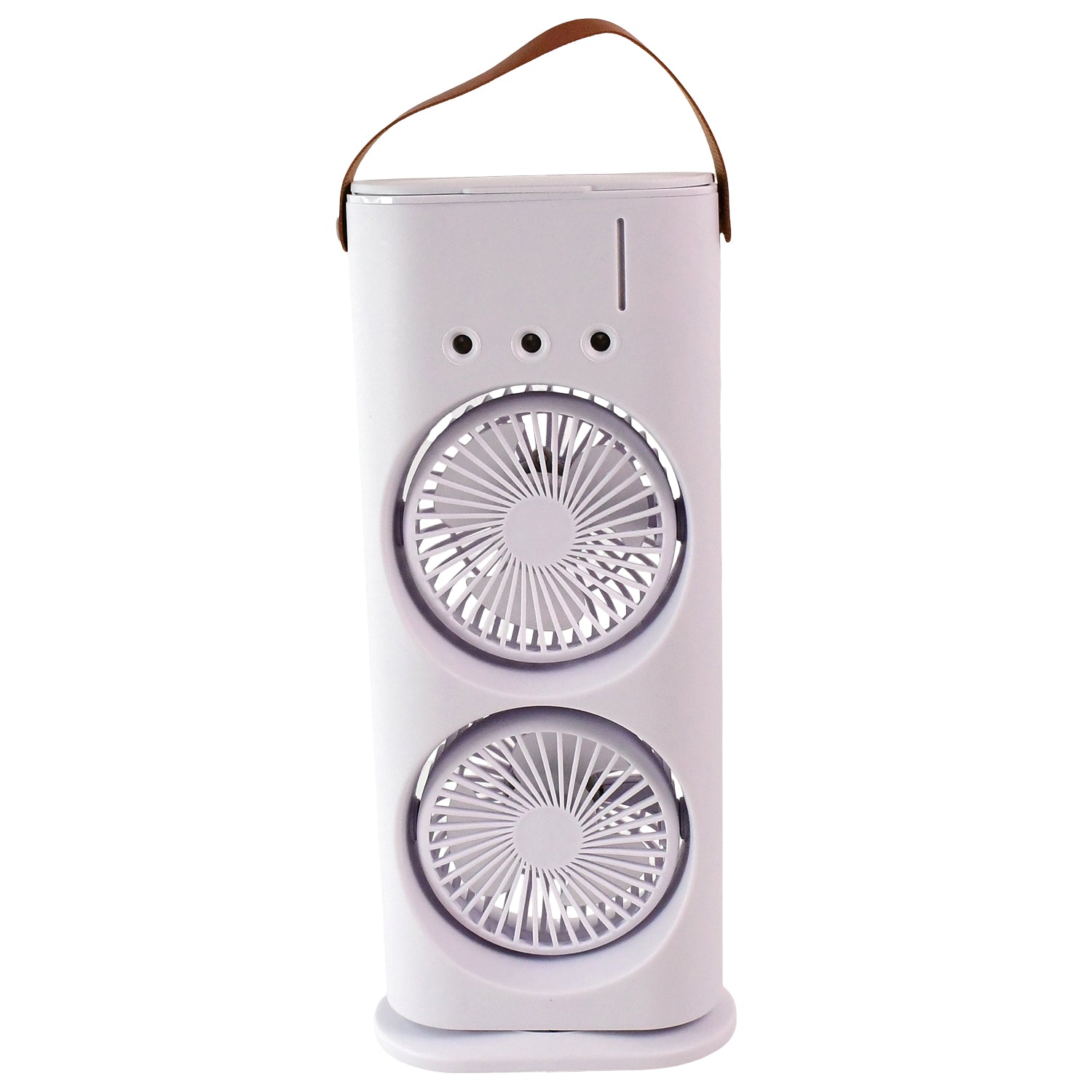 Wukusy electric desktop fan with double-head design, powerful air cooler, remote control included, for effective cooling.
