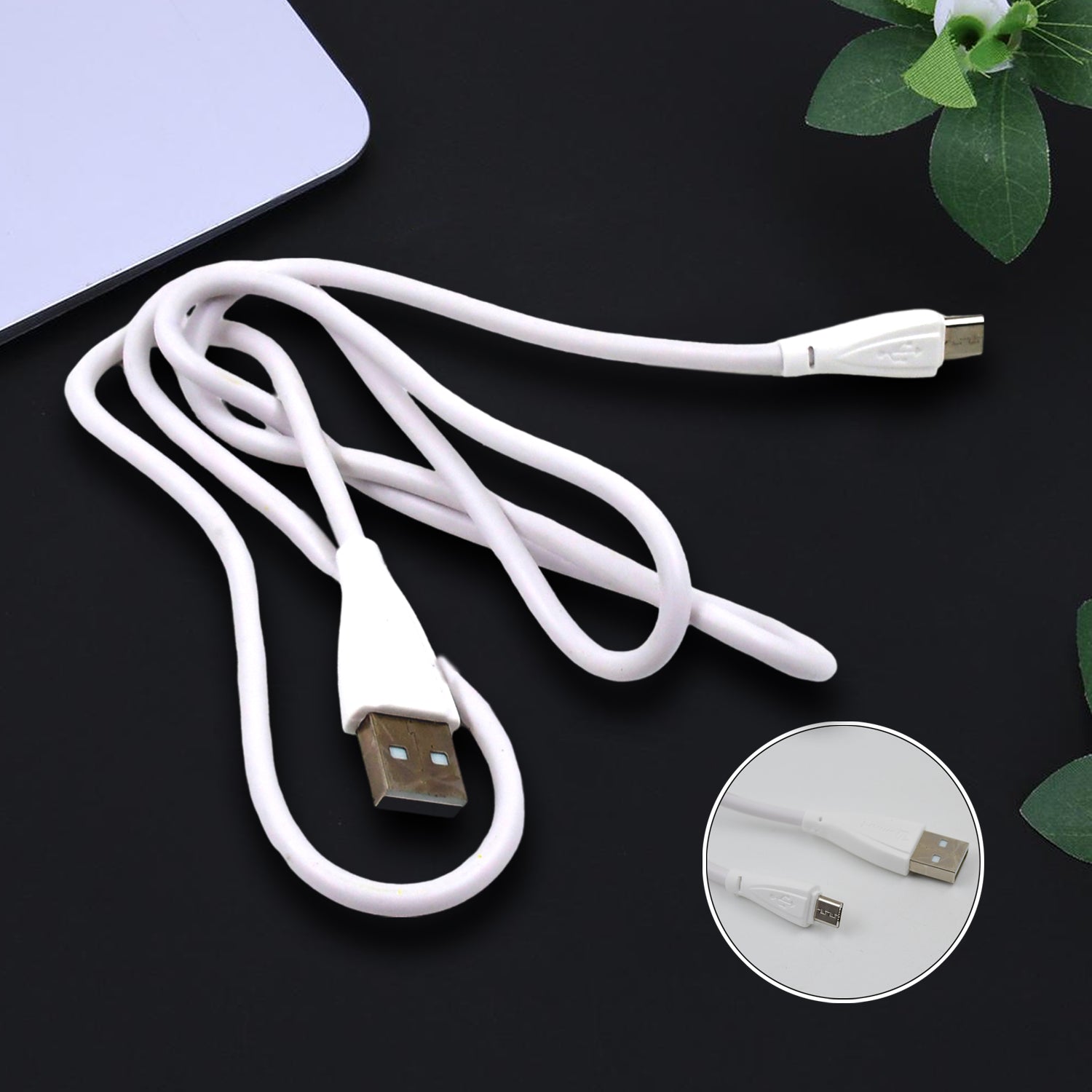 Wukusy fast charging and data transfer micro USB cable for Android devices, 1000mm long, suitable for quick charging and data syncing.