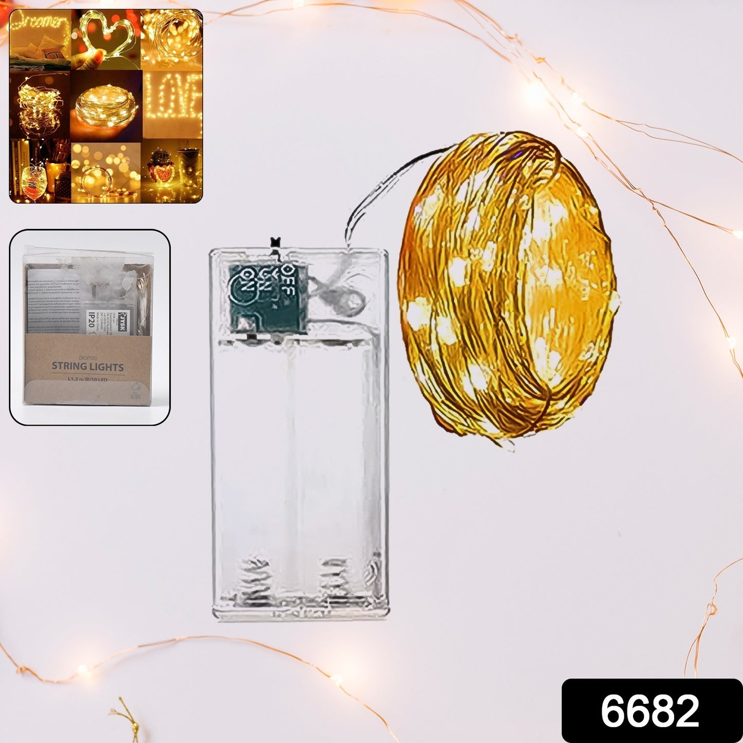 Wukusy waterproof LED flexible wire party lights with 2AA battery operation, ideal for decorating and events.
