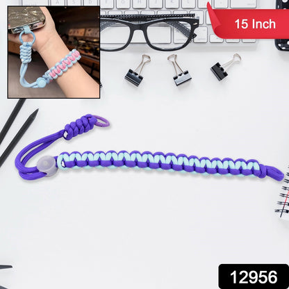 Wukusy multicolor adjustable hand wrist strap lanyard with cellphone strap, 15-inch length, for electronics and phone security.