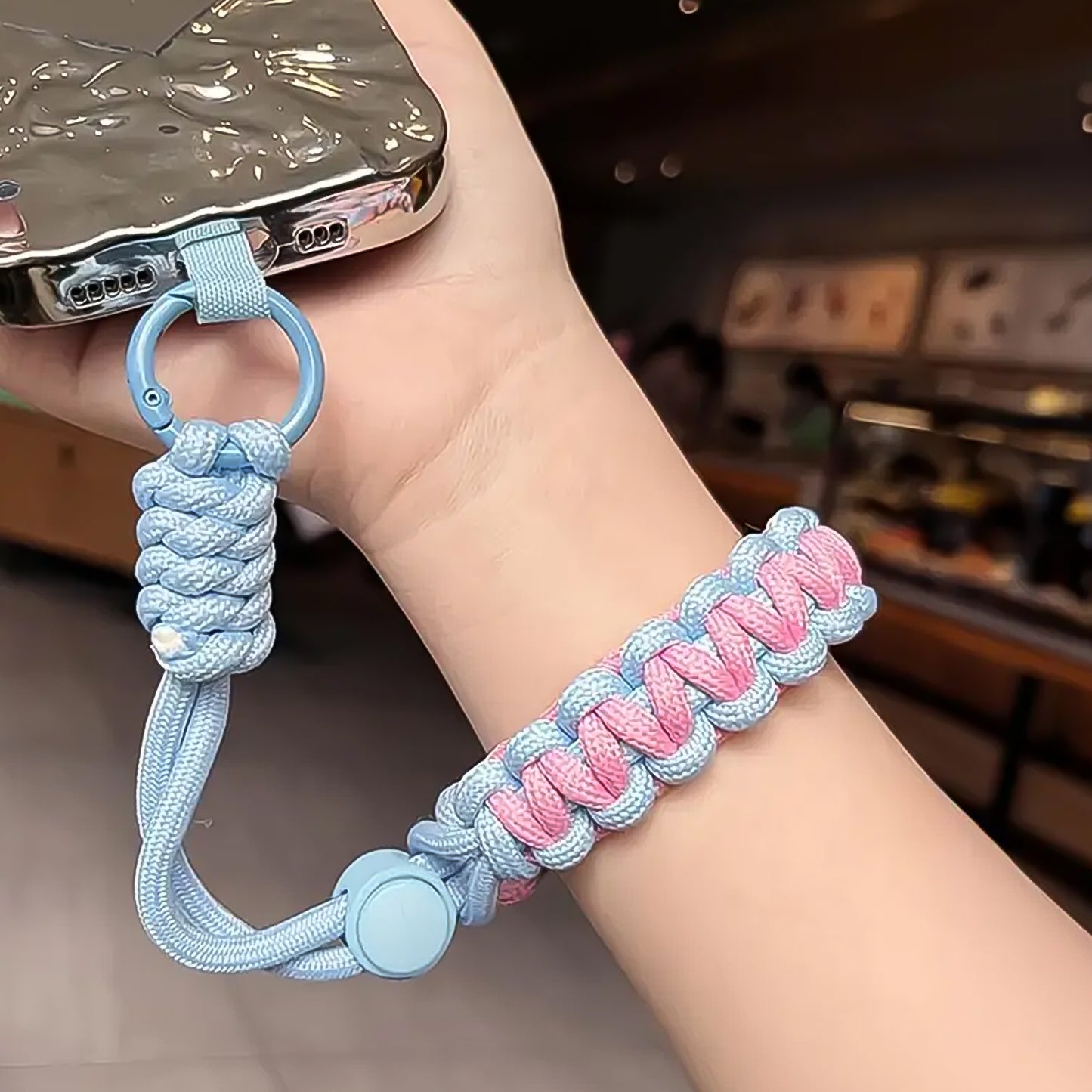 Wukusy multipurpose adjustable hand wrist strap lanyard with multicolor cellphone strap, 15-inch length, for electronics and phones.