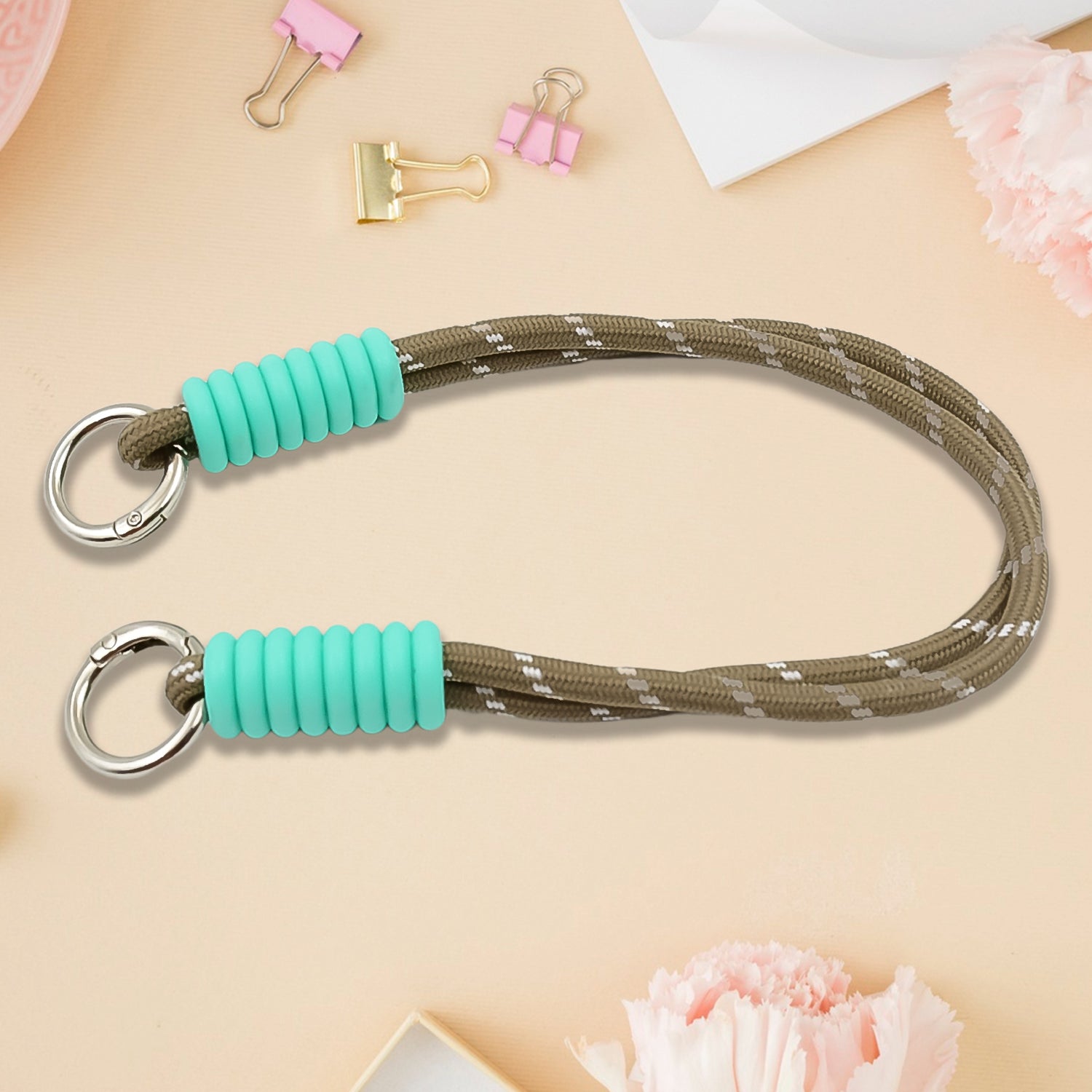 Wukusy multicolor two-sided adjustable wrist strap lanyard with cellphone phone strap, 14.5-inch length for electronics use.