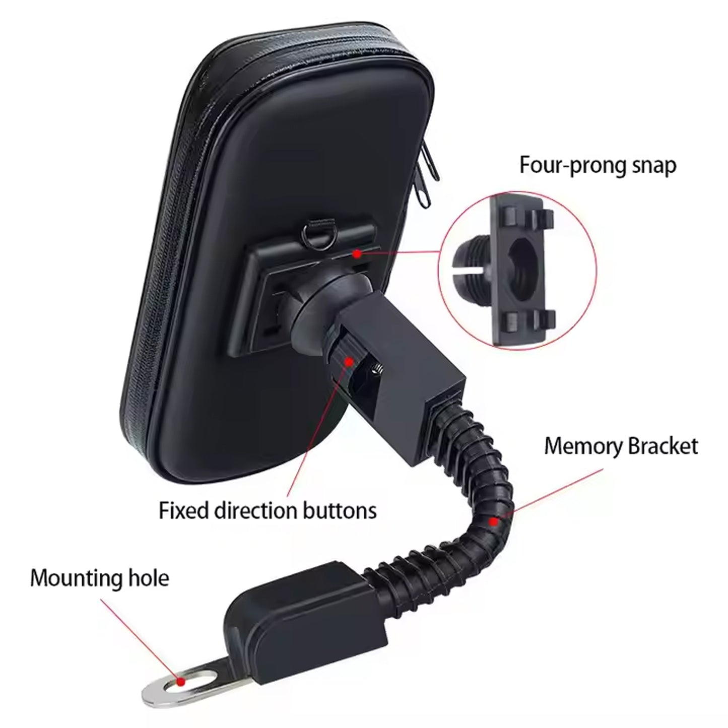 Wukusy weather-resistant bike phone holder case mounted on a bike handlebar, designed for secure outdoor use.