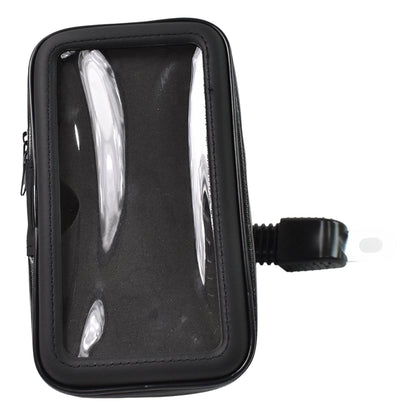 Wukusy weather-resistant bike phone holder case mounted on a bicycle handlebar, designed for secure smartphone protection during rides.
