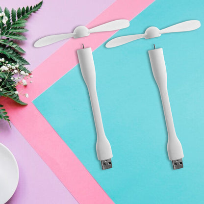 Wukusy portable mini USB fan with built-in USB light and 3-port USB hub, ideal for electronic accessories and desk use
