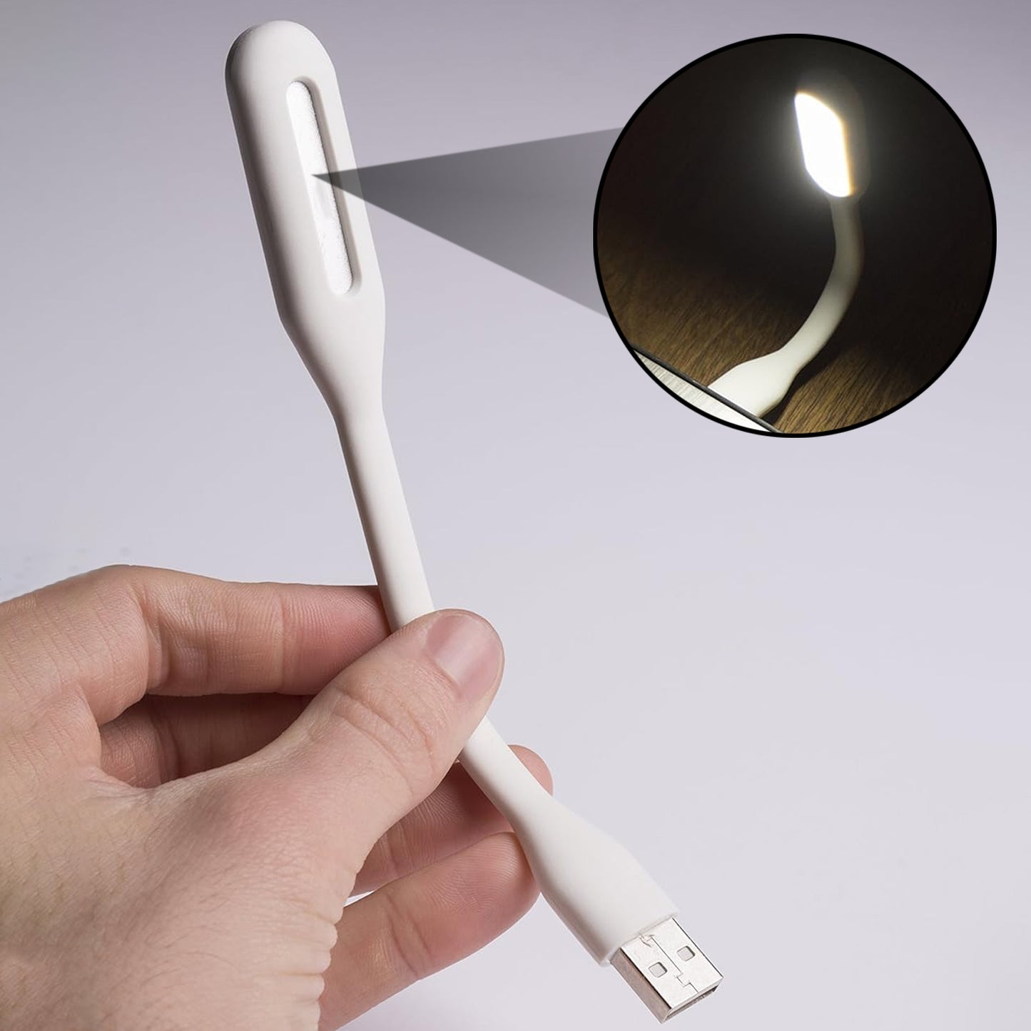Wukusy portable mini USB fan with LED light and USB 3.0 hub port combo, compact electronic device for cooling and connectivity.