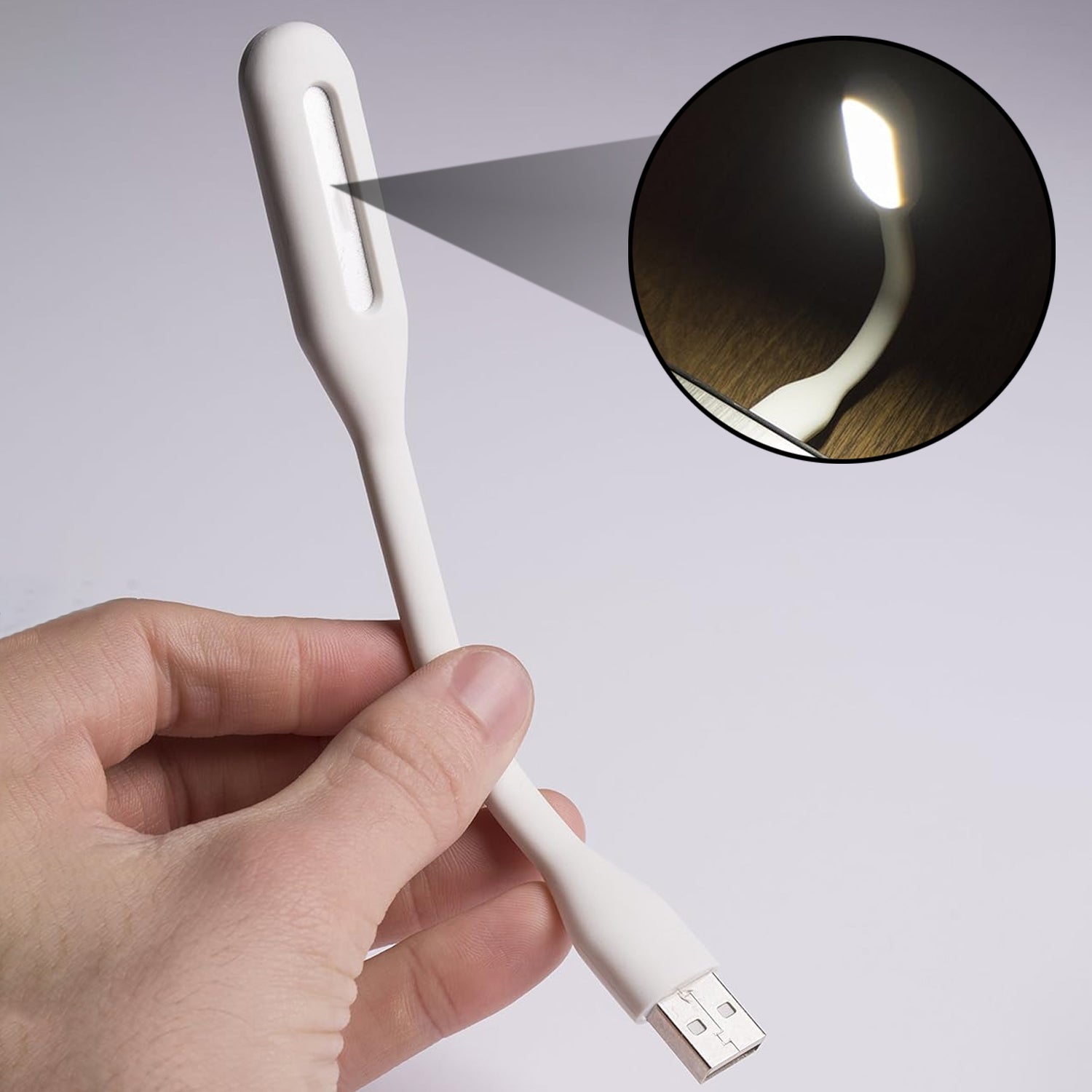 Wukusy portable mini USB fan with LED light and USB 3.0 hub port combo, compact electronic device for cooling and connectivity.
