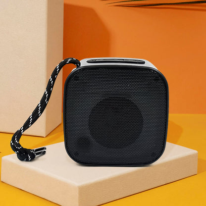 Wukusy portable mini wireless Bluetooth speaker in multicolor, compact electronic device with buttons and speaker grille.