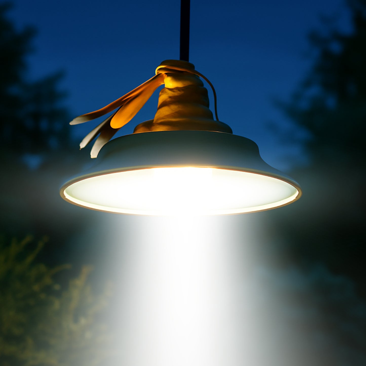 Wukusy rechargeable hanging LED light, compact electronic device with bright illumination, suspended by a hook for versatile lighting.