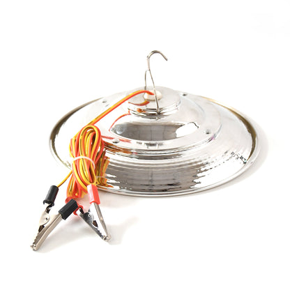 Rechargeable hanging LED light by Wukusy, showing a compact, portable electronic light with a hanging hook in a neutral setting.