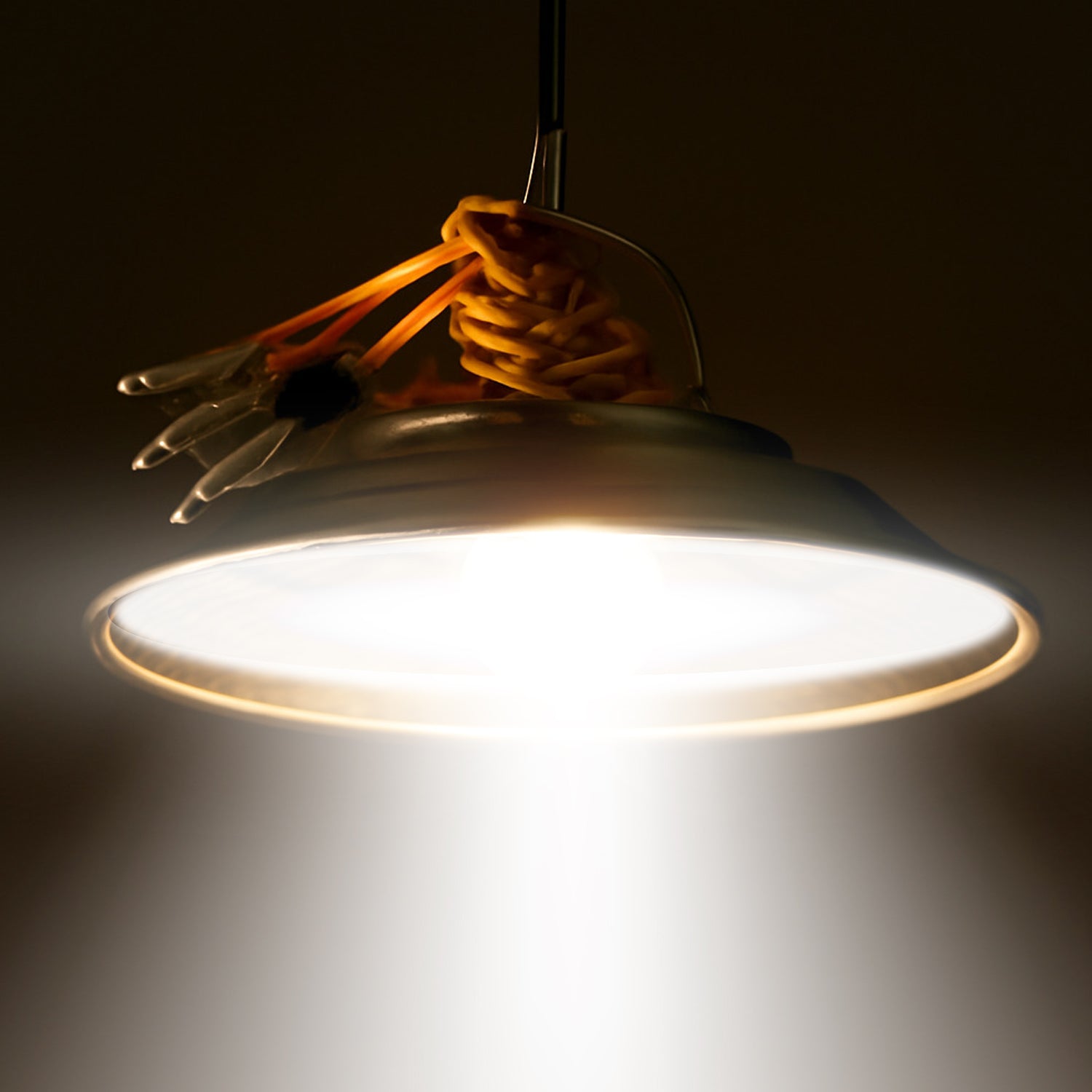 Wukusy rechargeable hanging LED light, compact electronic lighting device with adjustable hanging cord for versatile use