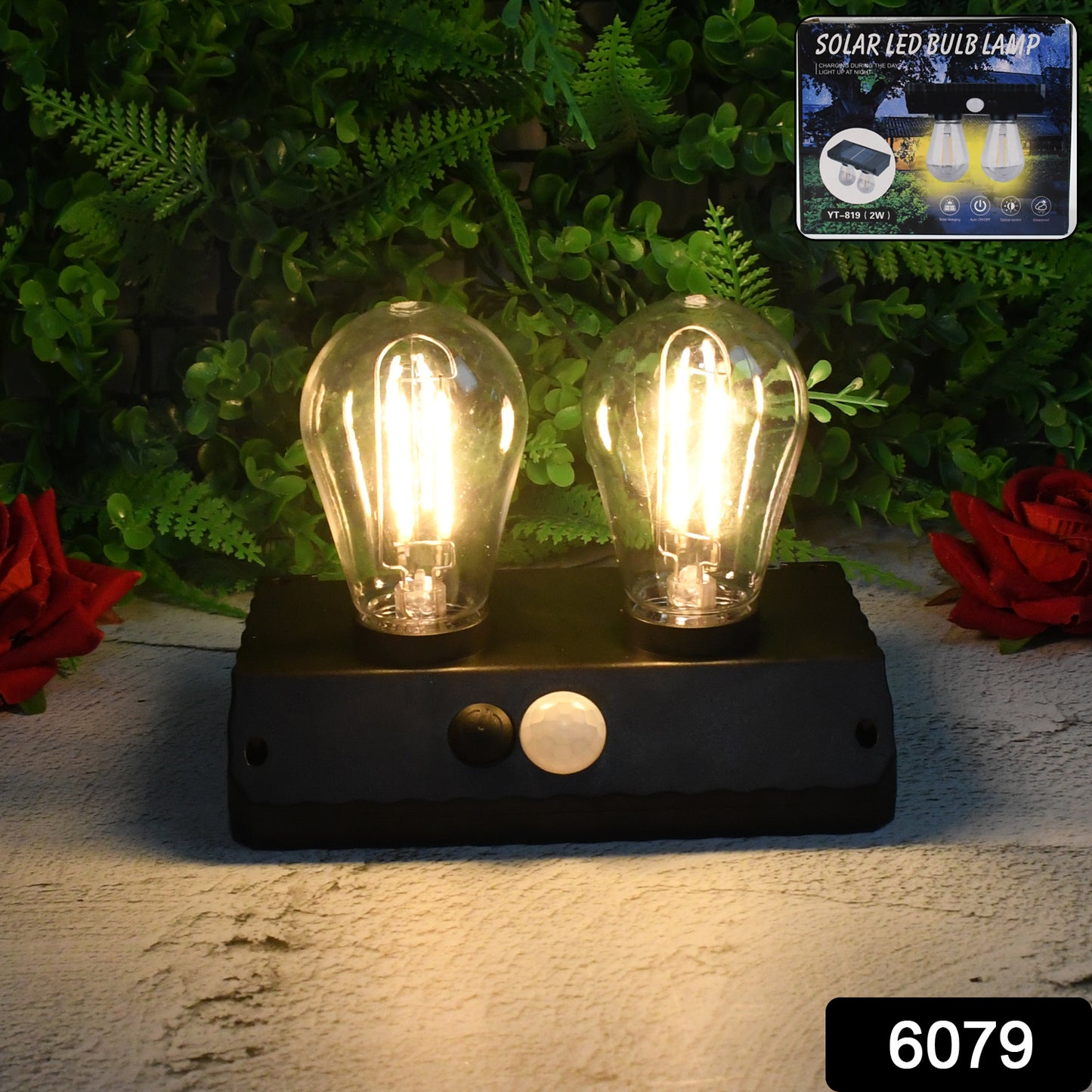 Wukusy Solar Double LED Bulb Lamp YT-819, 2W, electronic lighting device with two LED bulbs for outdoor or emergency use