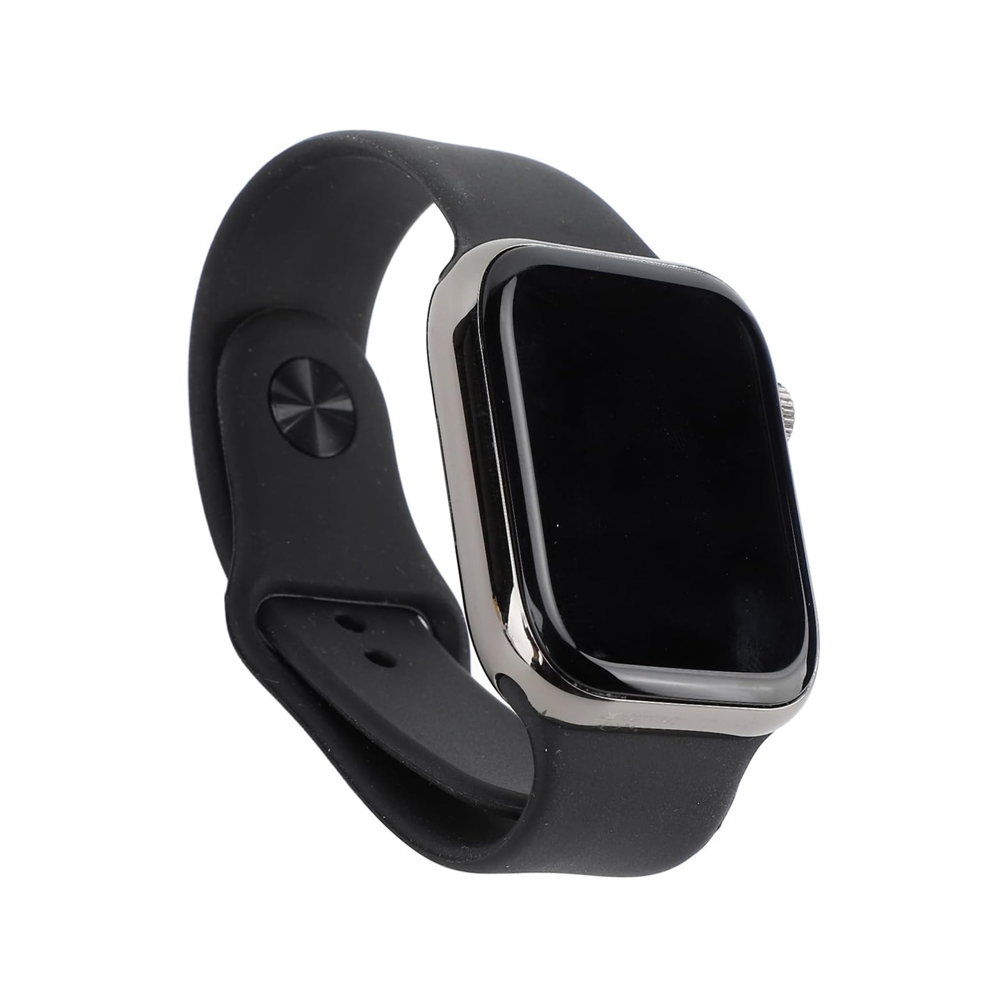 Wukusy TX10 Pro Max wireless charging smartwatch with large display, showing time and health tracking on a sleek black band.