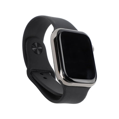 Wukusy TX10 Pro Max wireless charging smartwatch with large display, showing time and health tracking on a sleek black band.