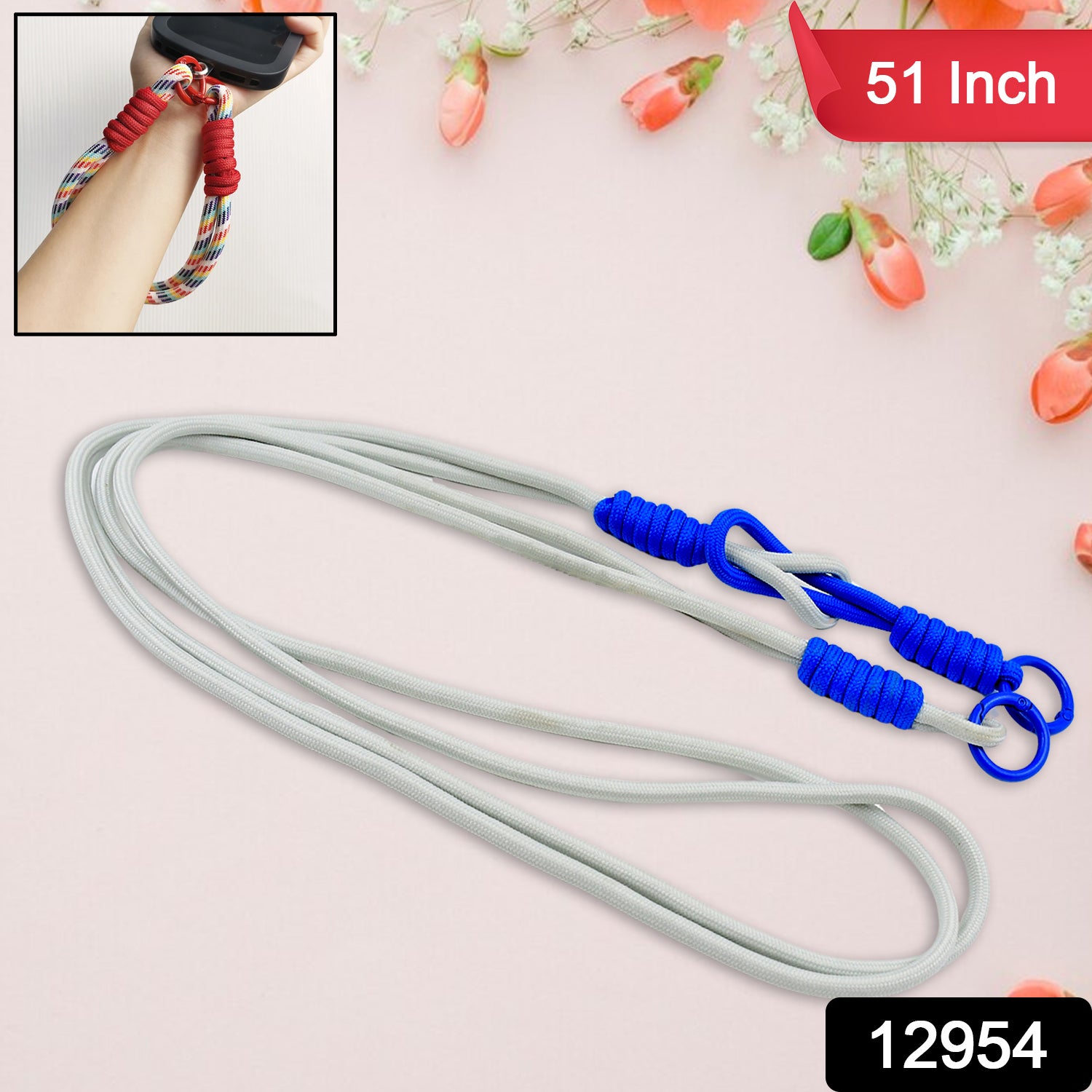 Wukusy multicolor universal phone lanyard for all smartphones, 51-inch cross-body design for secure carrying.
