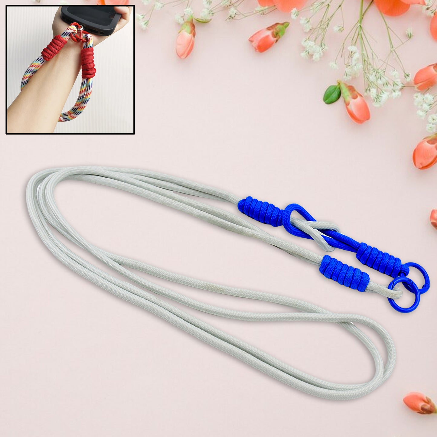Multicolor Wukusy universal phone lanyard for smartphones, 51-inch cross-body design with clip for all cell phones.