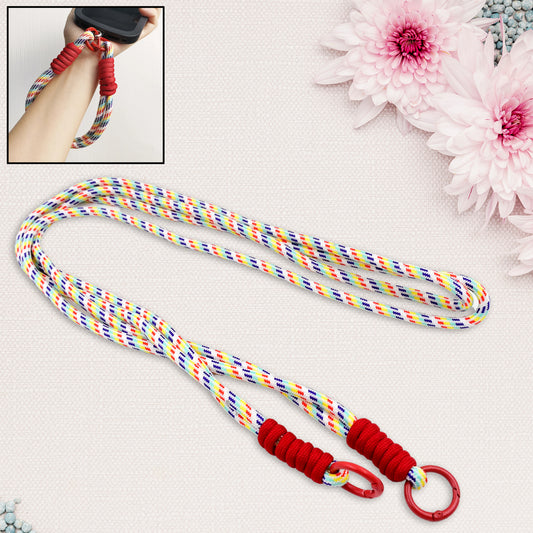 Multicolor Wukusy universal phone lanyard for all smartphones, 52-inch cross-body electronic accessory for hands-free convenience.