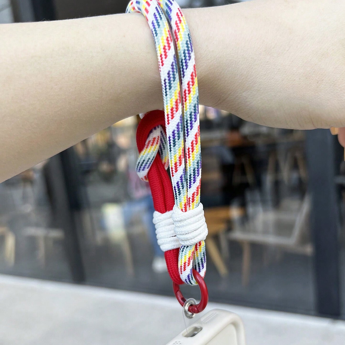 Multicolor Wukusy universal phone lanyard for all smartphones, 52-inch cross-body design, perfect for hands-free carrying.
