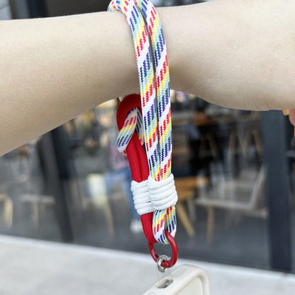 Multicolor Wukusy universal phone lanyard for all smartphones, 52-inch cross-body design, perfect for hands-free carrying.