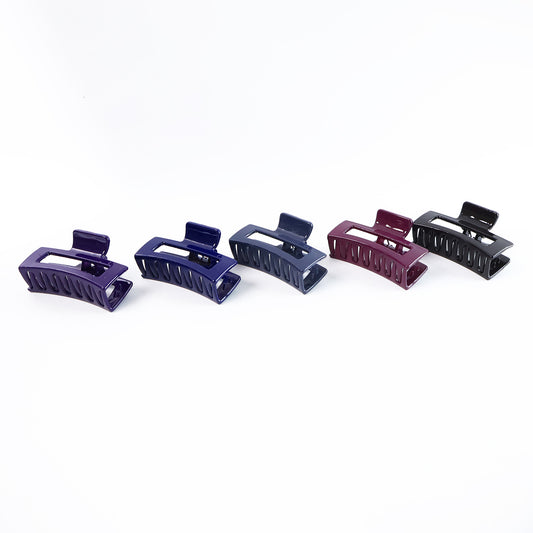 Wukusy matte finish rectangle hair claw clip for women and girls in assorted colors, ideal for fashion and everyday styling.