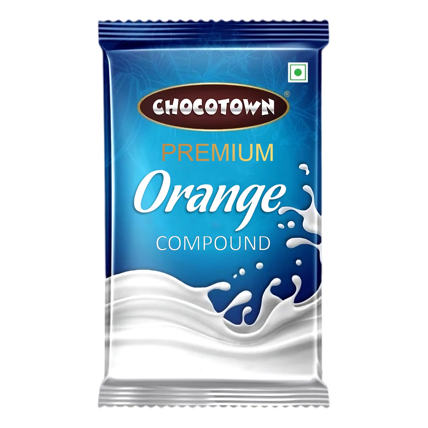Wukusy Chocotown Premium Orange Compound 500g, a bright orange flavored chocolate compound for baking and confections.