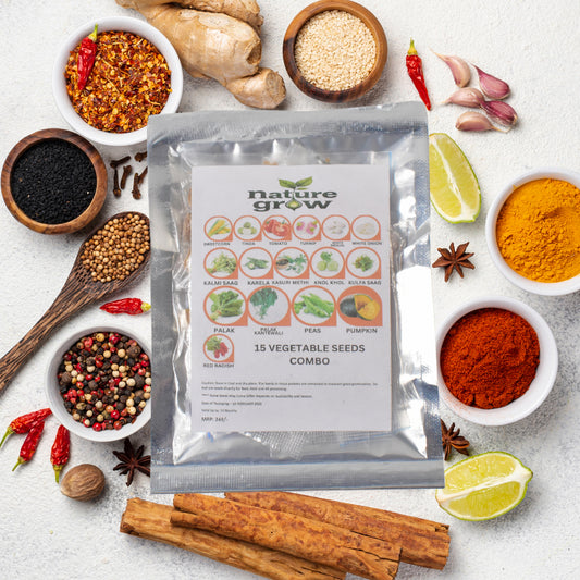 Wukusy garden vegetable seeds combo with 15 varieties in one packet, ideal for home gardening and cultivating diverse vegetables.