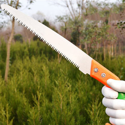 Wukusy garden pruning saw with 270mm high carbon steel cutter for efficient tree trimming and branch cutting.