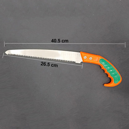 Wukusy garden pruning saw with 270mm high carbon steel blade and cutter for tree trimming and pruning tasks.
