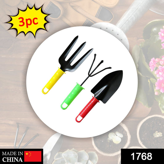 Colorful Wukusy garden tool set with three durable tools for gardening and planting tasks.