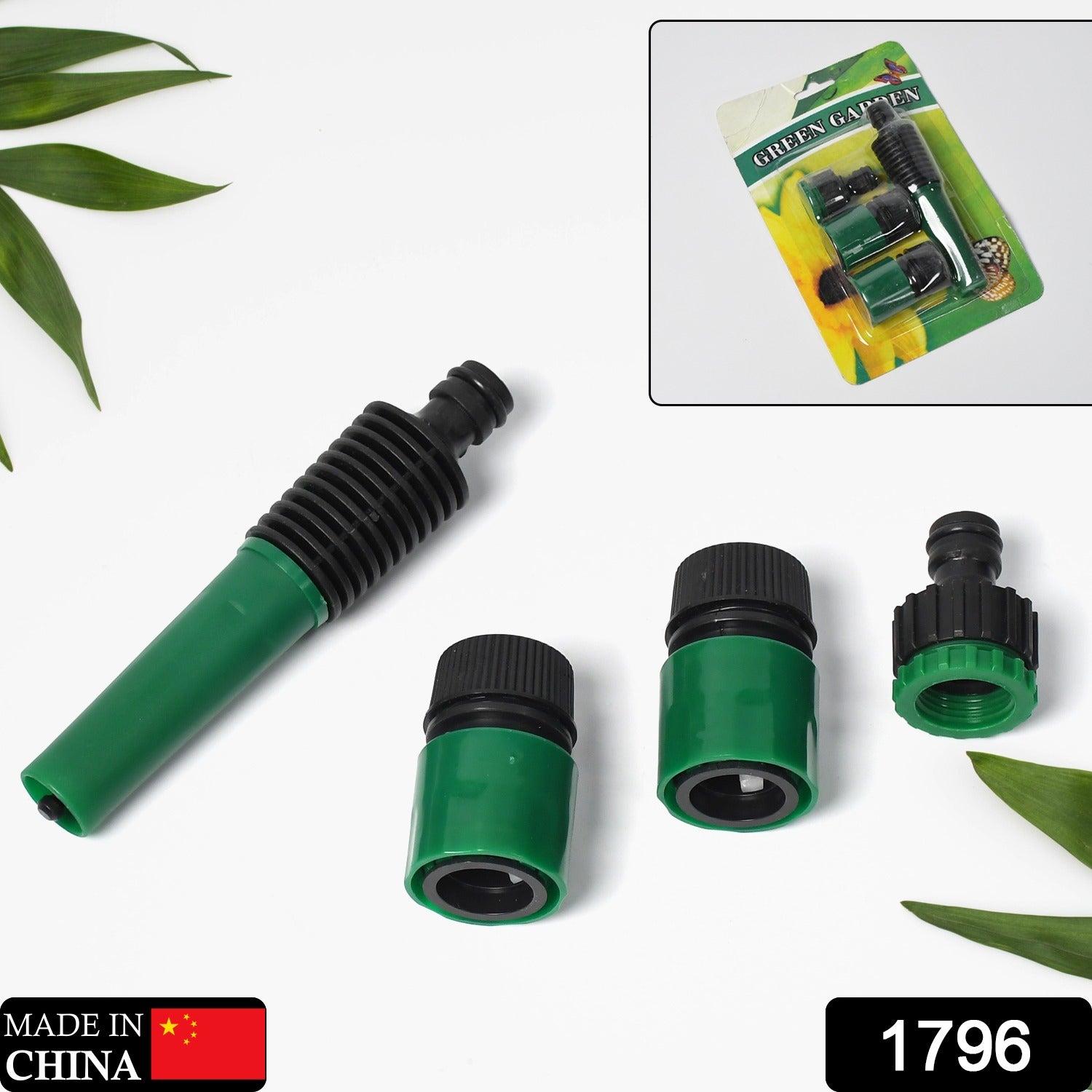 Wukusy garden water hose pipe tap nozzle connector set with fittings, adapters, and hose lock for garden watering.
