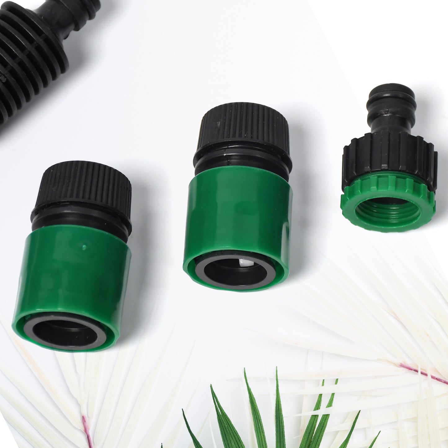 Wukusy garden water hose pipe tap nozzle connector set with fittings and hose lock for garden watering and irrigation.
