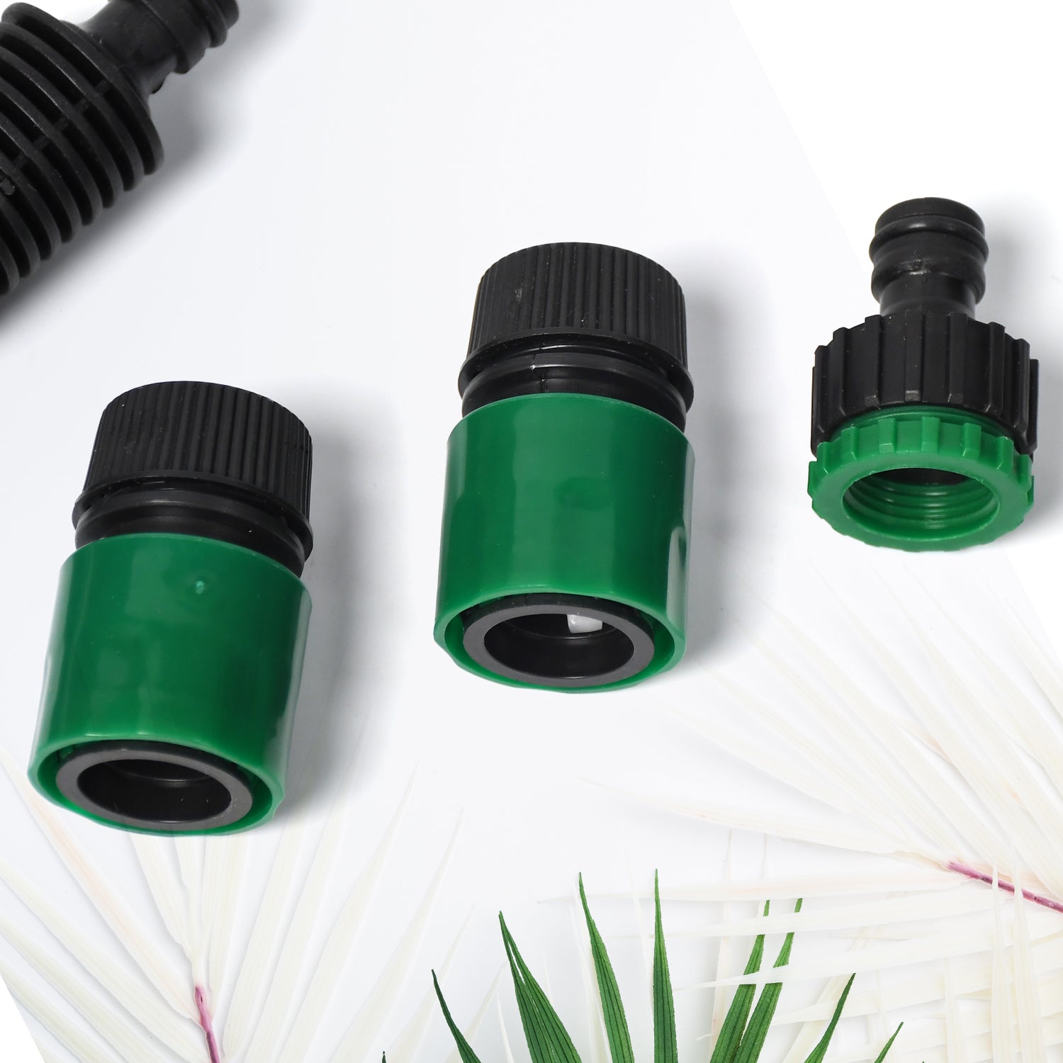Wukusy garden water hose pipe tap nozzle connector set with fittings and hose lock for garden watering and irrigation.