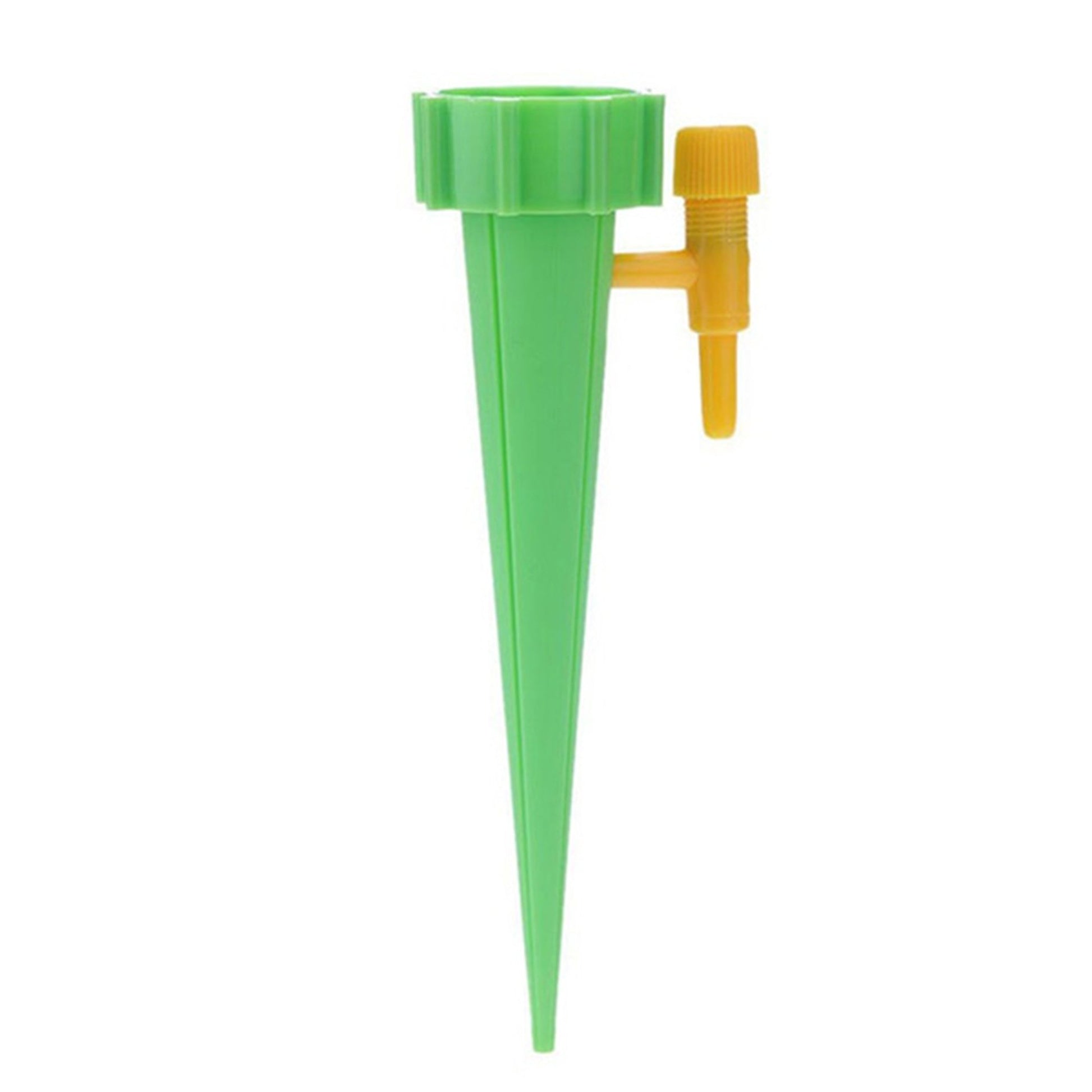 Wukusy drip irrigation kit for home garden with self-watering spikes for plants, including hoses and connectors, in a garden setting.