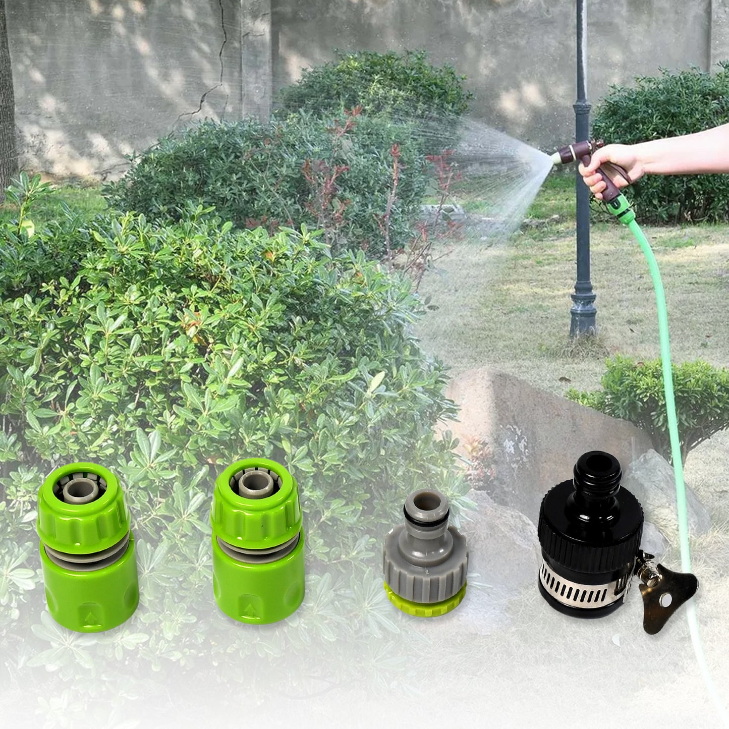 Wukusy garden water spray nozzle with high pressure zinc alloy design, rotatable, adjustable spray, suitable for gardening and car washing