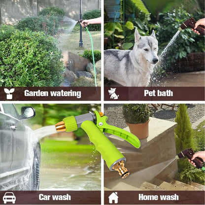 Wukusy garden water spray nozzle with zinc alloy body, rotatable adjustable high-pressure hose sprayer for gardening and car washing