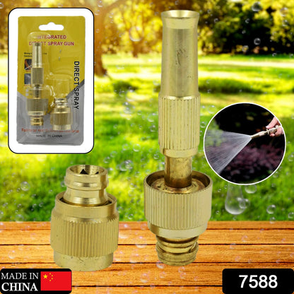 Wukusy garden water spray nozzle with adjustable brass nozzle for high-pressure watering, suitable for garden and car wash use.