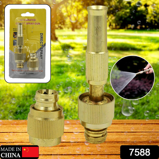 Wukusy garden water spray nozzle with adjustable brass nozzle for high-pressure watering, suitable for garden and car wash use.