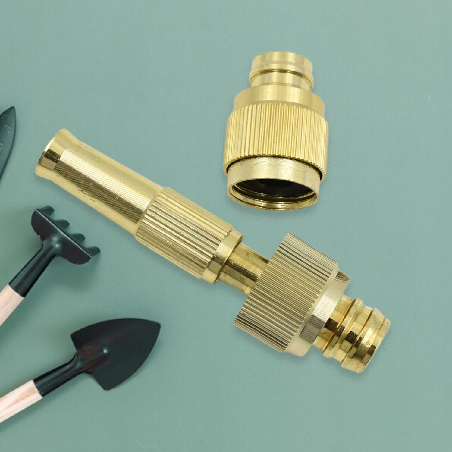 Wukusy garden water spray nozzle made of brass, adjustable high-pressure water spray gun for watering and cleaning tasks.