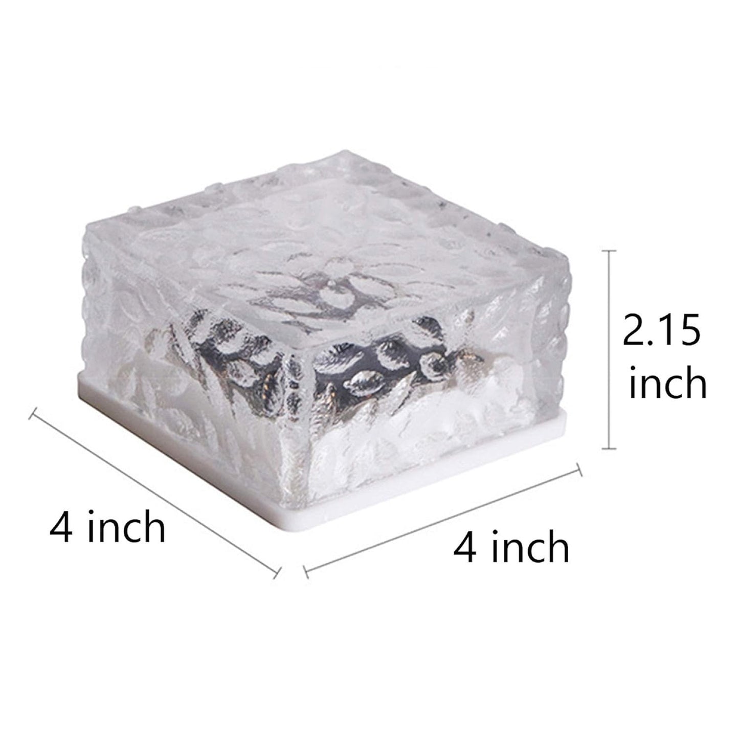Wukusy ice cube-shaped solar garden light emitting warm light, ideal for walkway, pathway, backyard, and outdoor holiday decor.