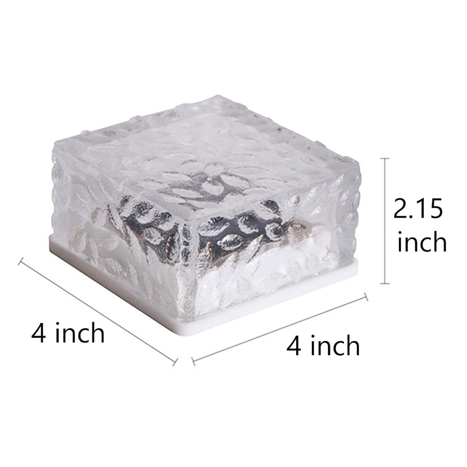 Wukusy ice cube-shaped solar garden light emitting warm light, ideal for walkway, pathway, backyard, and outdoor holiday decor.