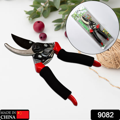 Wukusy 21cm red garden shears with sharp blades, pruning scissors for garden trimming and plant pruning.