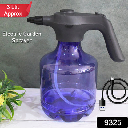 Wukusy 3L electric garden spray bottle with rechargeable battery, automatic watering can for fertilizing and plant care.