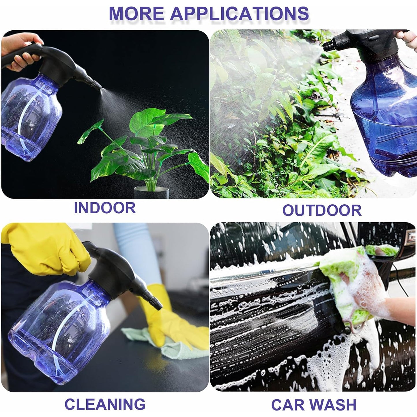 Wukusy 3L electric garden sprayer with rechargeable battery, automatic watering can for fertilizing and garden care.