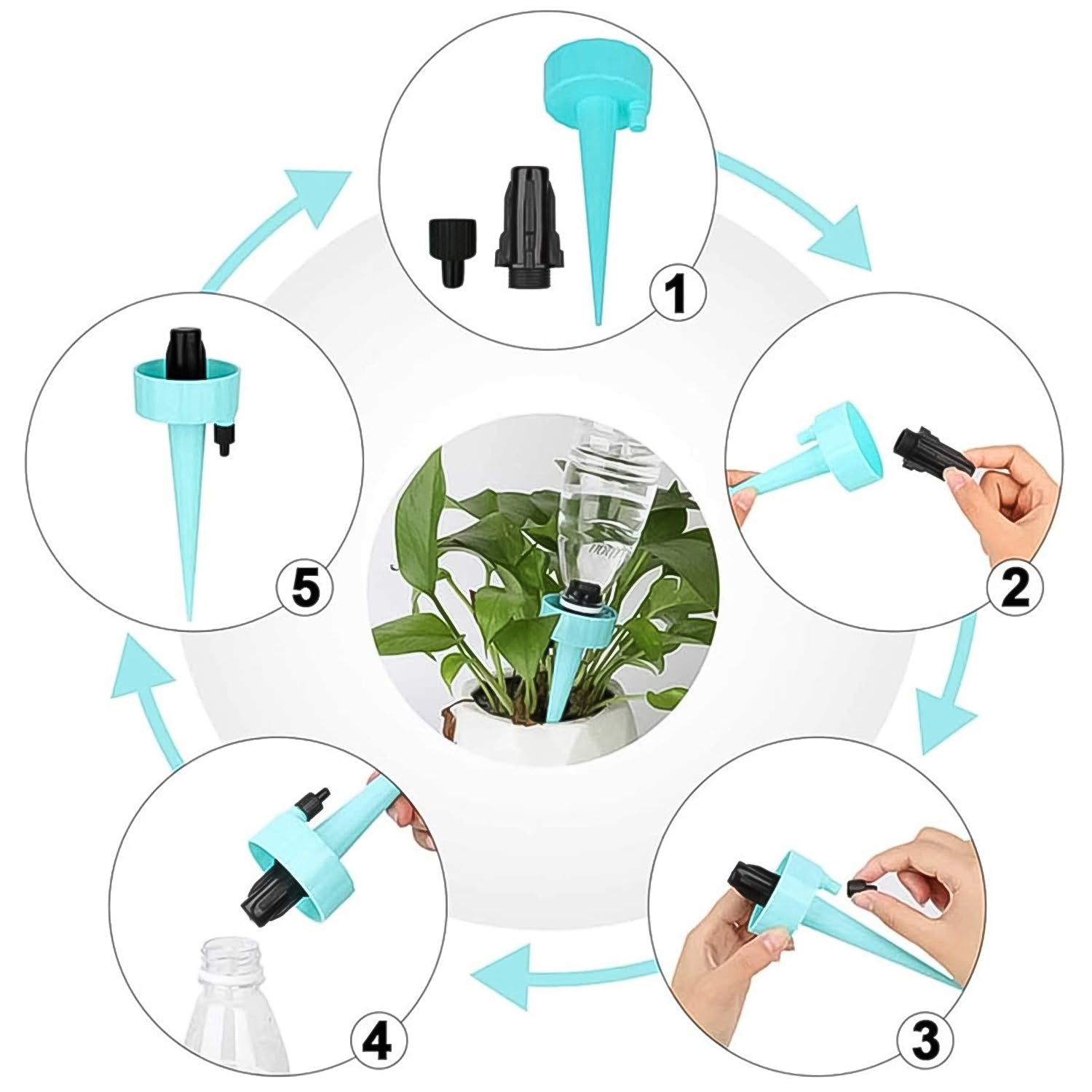 Wukusy garden auto plant watering device in mix colors, designed for efficient watering of garden plants.