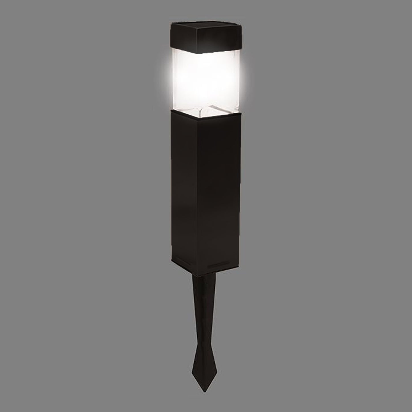 Wukusy outdoor garden solar light illuminating a landscaped garden pathway with a sleek design and warm glow at dusk.