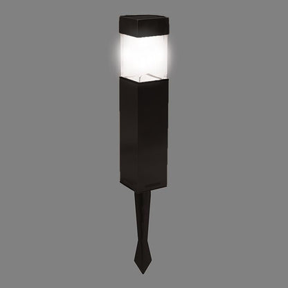 Wukusy outdoor garden solar light illuminating a landscaped garden pathway with a sleek design and warm glow at dusk.