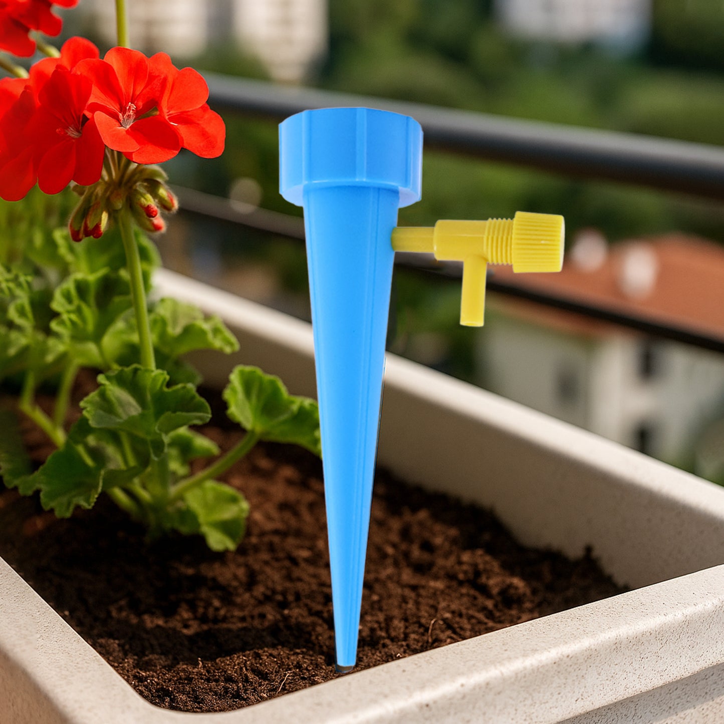 Blue garden plant watering spike by Wukusy, self-watering garden spike for efficient plant hydration, 1 piece.