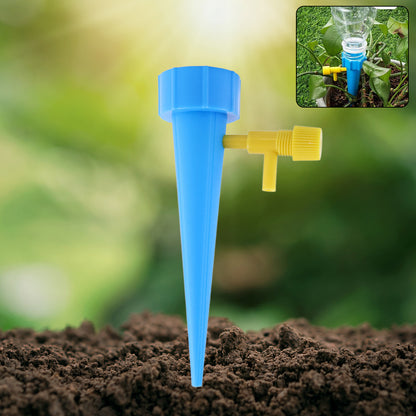 Blue Wukusy garden self-watering spike for plants, single water irrigation spike for efficient garden watering.