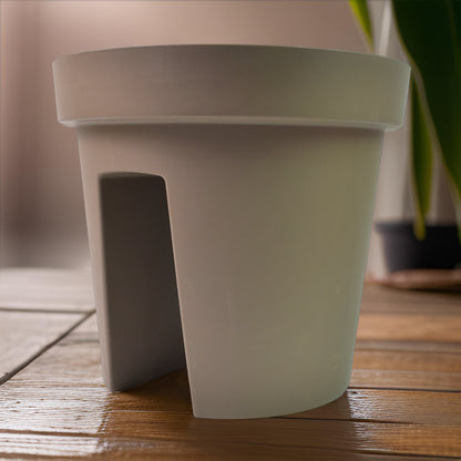 Wukusy garden creative flower pot balcony holder set, two decorative flower pots with stands for outdoor gardening.